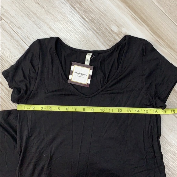 Black Jersey V-Neck Side Slitted Maxi Dress - Picture 6 of 8